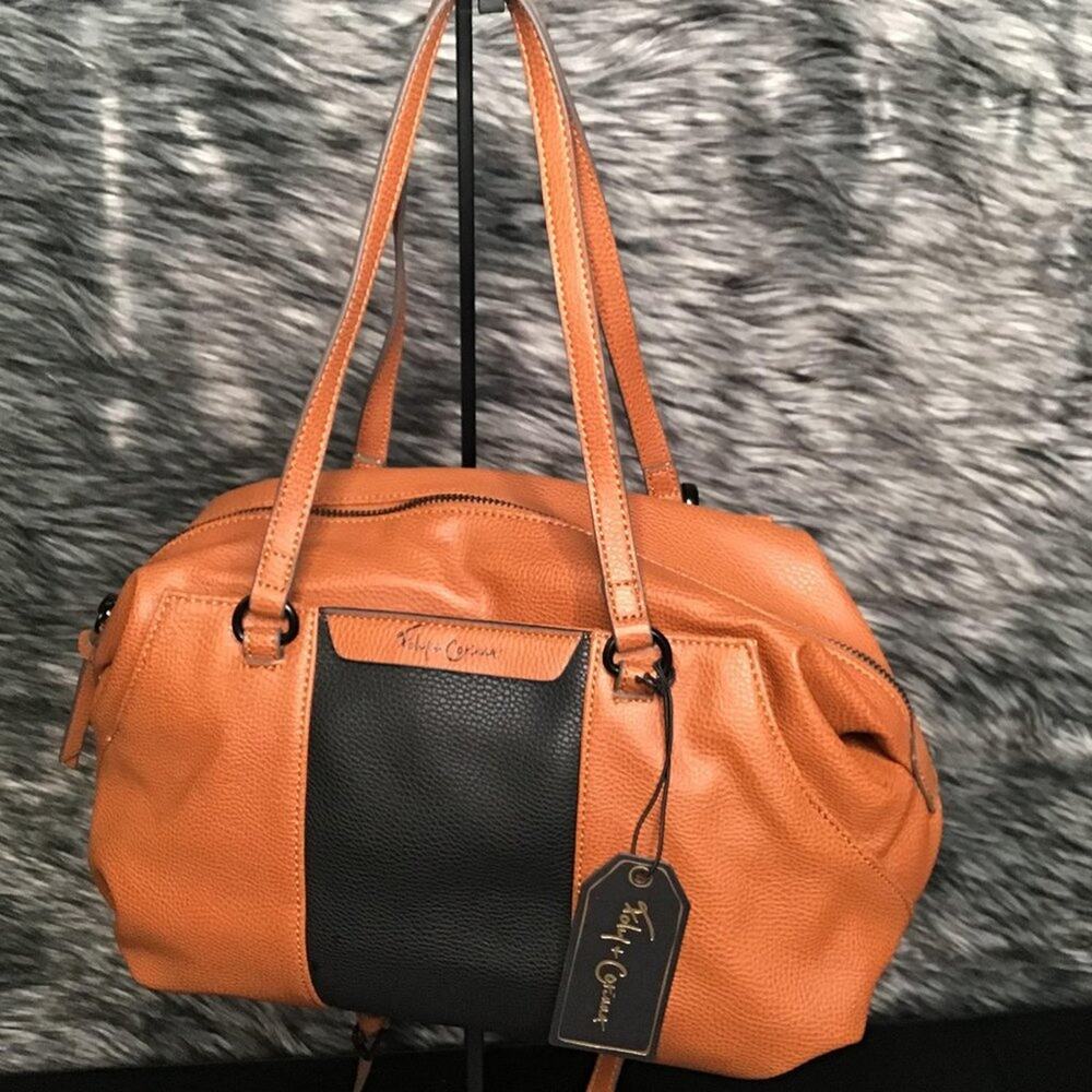 NWT Foley + Corinna "Hygge Tower Satchel" Cognac Vegan Leather